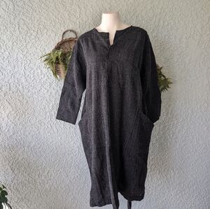 Pas De‎ Calais Gauze Wool Pullover Split Neck Dress Size 34/4